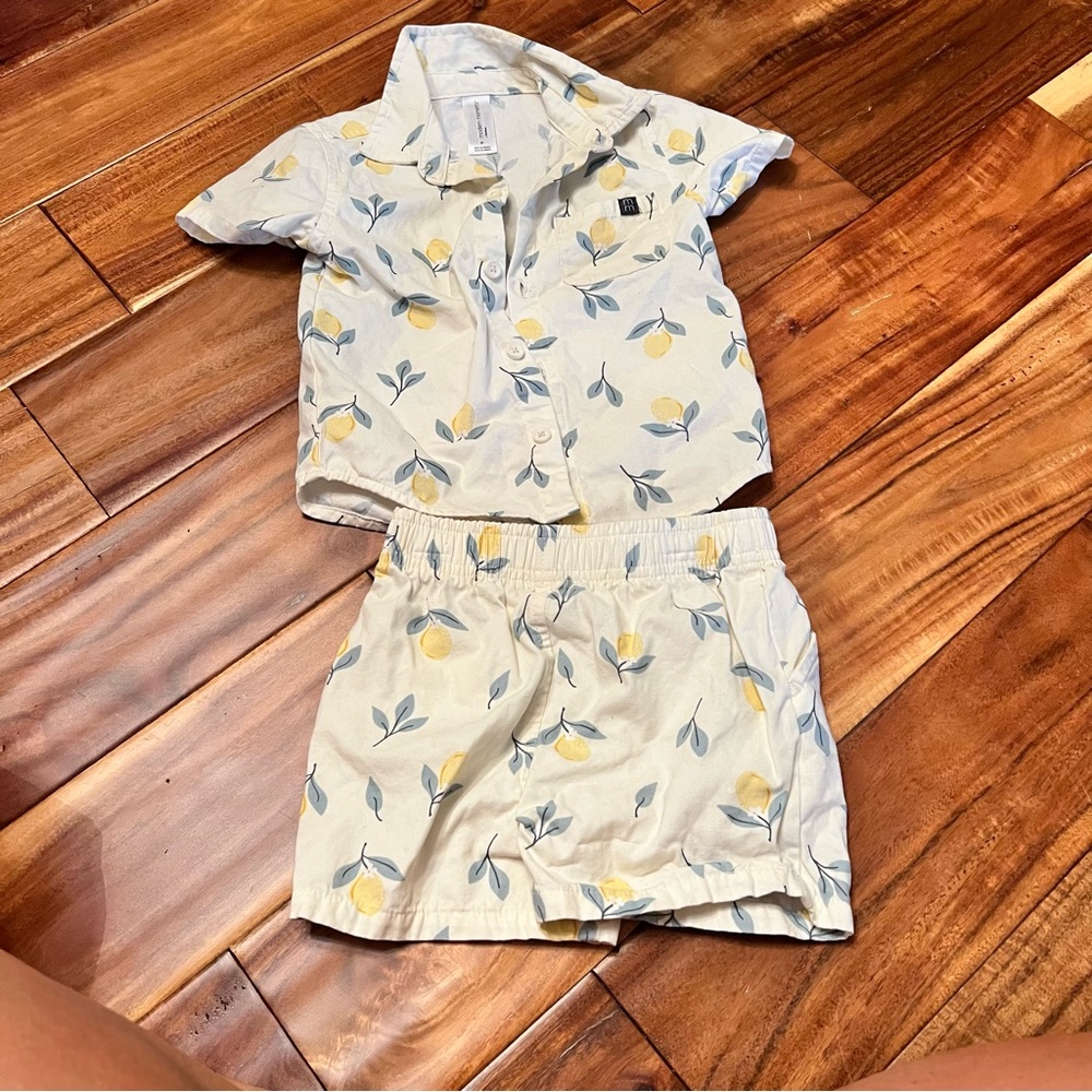 Toddler boy modern moments lemon shorts set. Size 2t